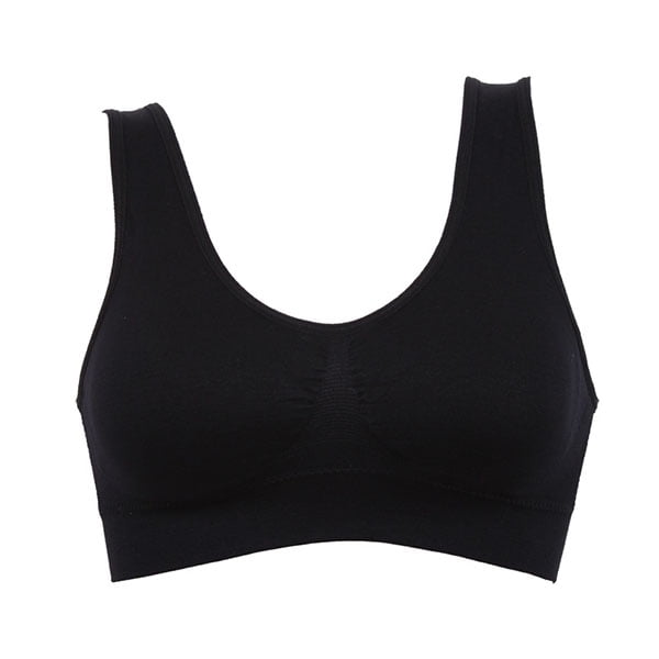 WOMENS NON-PADDED SEAMLESS BRA LADIES SPORTS LEISURE CROP TOP VEST COMFORT S-3XL